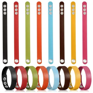 16 Pcs Leather Bracelet Blanks, Leather Snap Bracelets for Stamping Engraving Adjustable Plain PU Wristband Snap Bracelets Leather Cuff Bracelets for Men Women