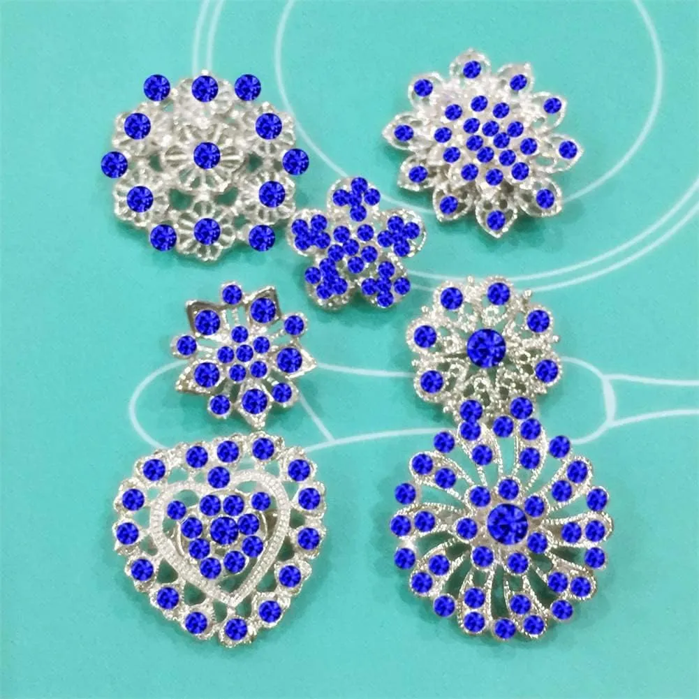 24pcs Lot Crystal Flower Small Brooches Pin Set