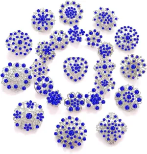 24pcs Lot Crystal Flower Small Brooches Pin Set
