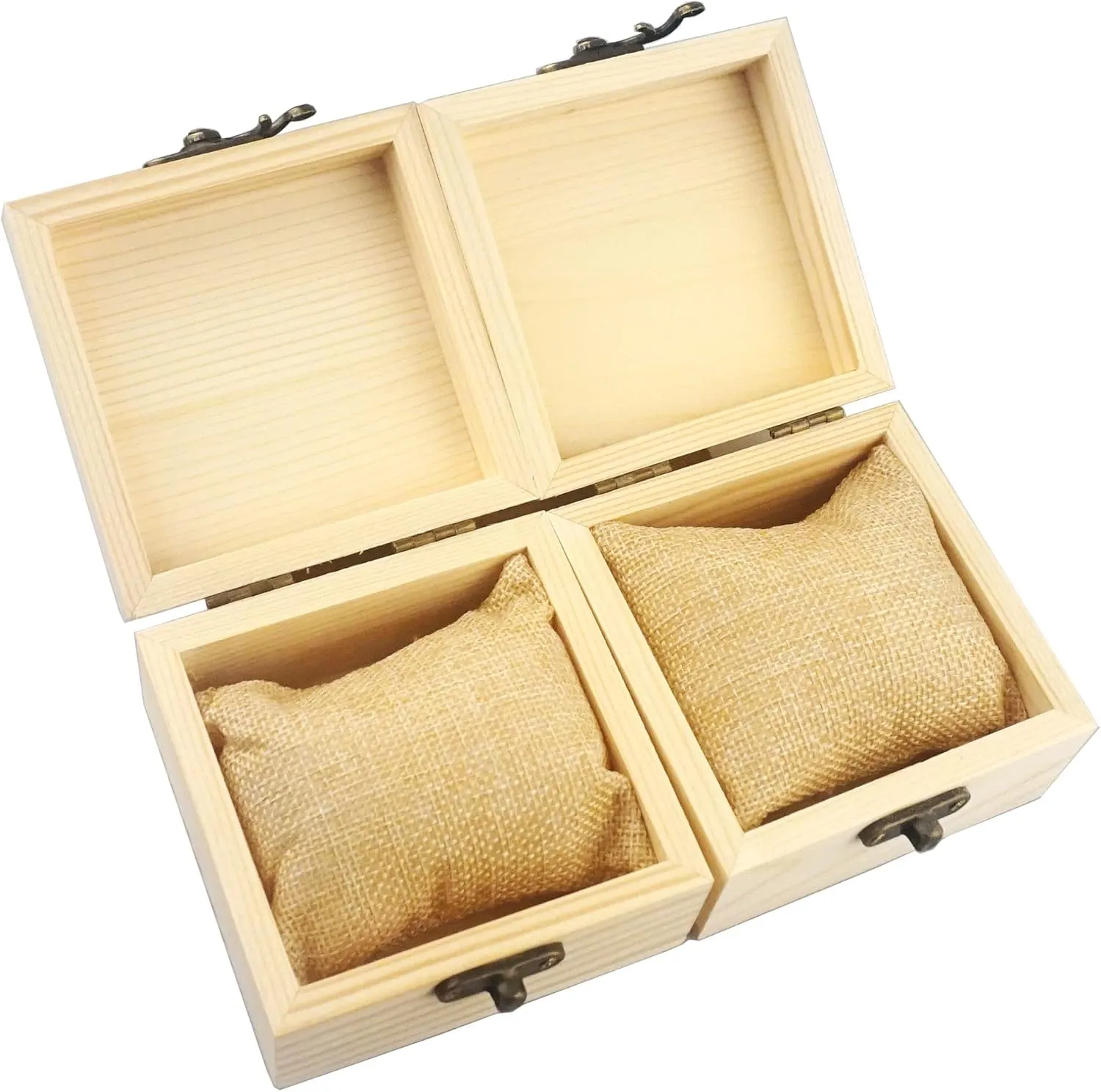 2Pcs/PACK Unfinished Wood Box Gift Wooden Box for your Gift Jewelry Watch (Wooden Box-2PCS/PACK)