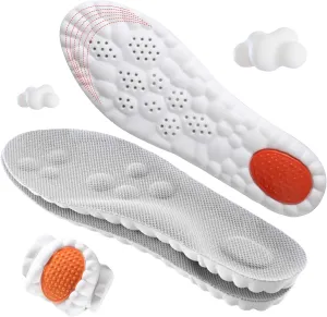 4D Cloud-Soft Comfort Soles for Women - Memory Foam Cushioning Steppers Insoles with Heel Shock Pad - Trim-to-Fit Arch Support Insoles for Foot Pain Relief and Fatigue Reduction (US W 6.5-9)