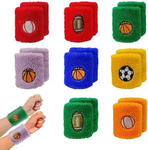 8 Pairs Outdoor Sports Wristbands For Kids Multipurpose Wristbands For Football Basketball Running Athletic Sports Breathable Wristbands
