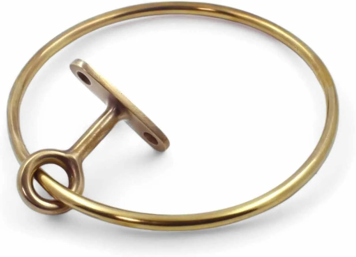 Antique Brass Towel Ring Decorative Round Hand Towel Hanger Holder Wall Mounted for Bathroom,Toilet,Kitchen Accessories Handmade & Minimalist Design (Brass Antique by Hand)