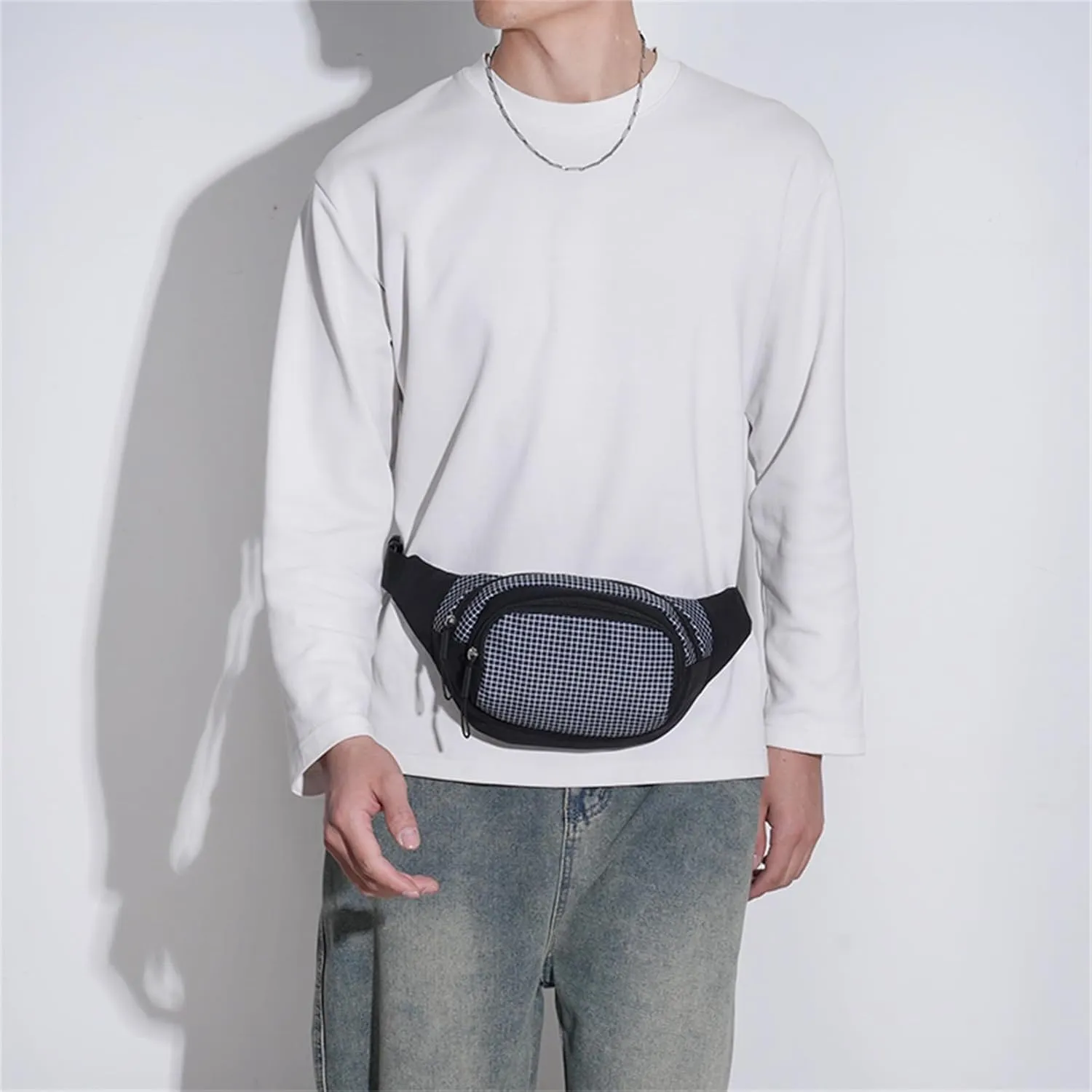 Ausion Fanny Pack Waist Bag for Men&Women Adjustable Belt Hip Bum Bag Fashion Water Resistant Hiking Waist Bag for Traveling Casual Running Hiking Cycling