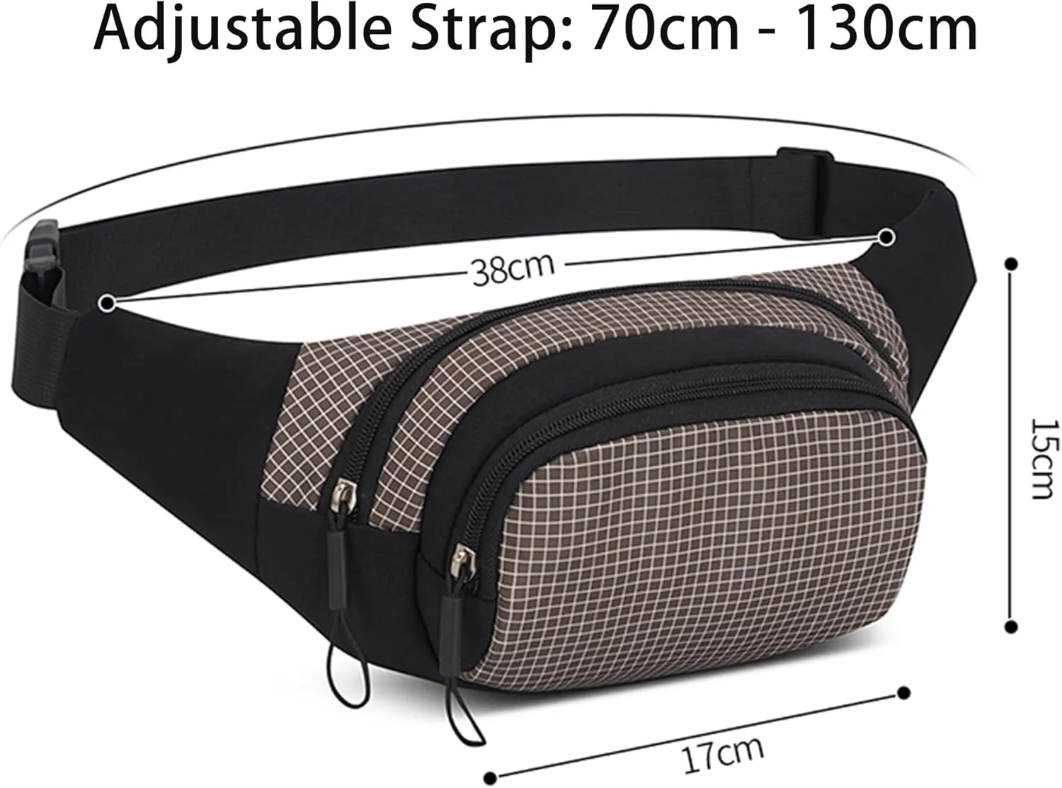 Ausion Fanny Pack Waist Bag for Men&Women Adjustable Belt Hip Bum Bag Fashion Water Resistant Hiking Waist Bag for Traveling Casual Running Hiking Cycling