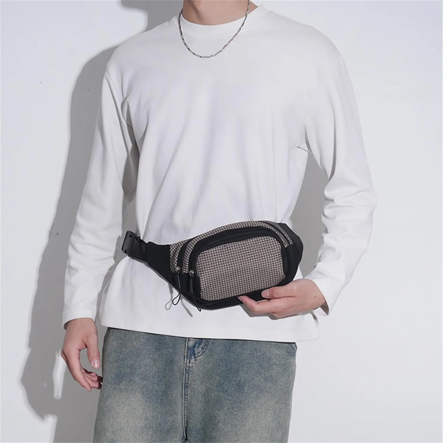 Ausion Fanny Pack Waist Bag for Men&Women Adjustable Belt Hip Bum Bag Fashion Water Resistant Hiking Waist Bag for Traveling Casual Running Hiking Cycling