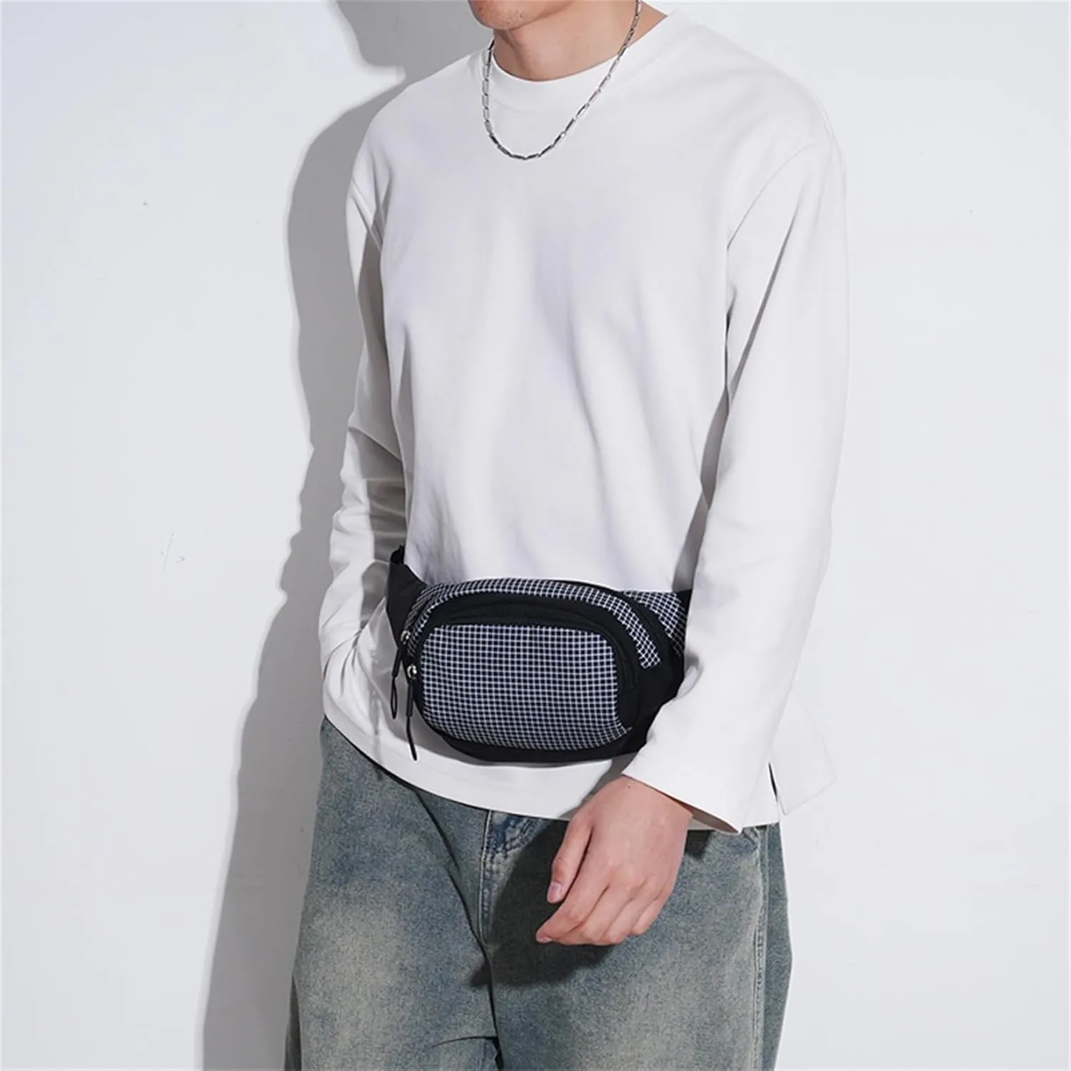 Ausion Fanny Pack Waist Bag for Men&Women Adjustable Belt Hip Bum Bag Fashion Water Resistant Hiking Waist Bag for Traveling Casual Running Hiking Cycling