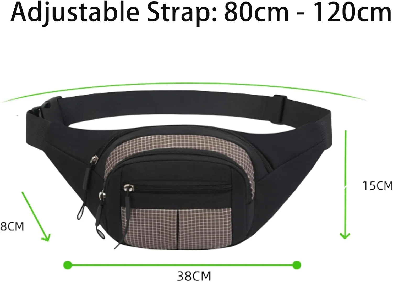 Ausion Fanny Pack Waist Bag for Men&Women Adjustable Belt Hip Bum Bag Fashion Water Resistant Hiking Waist Bag for Traveling Casual Running Hiking Cycling