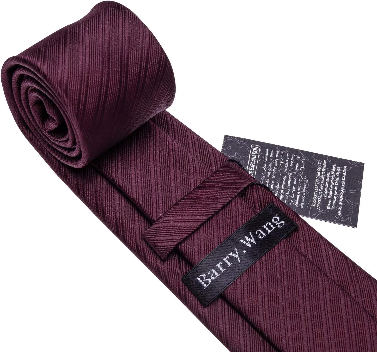 Barry.Wang Plain Men Silk Ties Extra Long Stain Necktie for Wedding Business Handkerchief Cufflinks Set Solid Colors