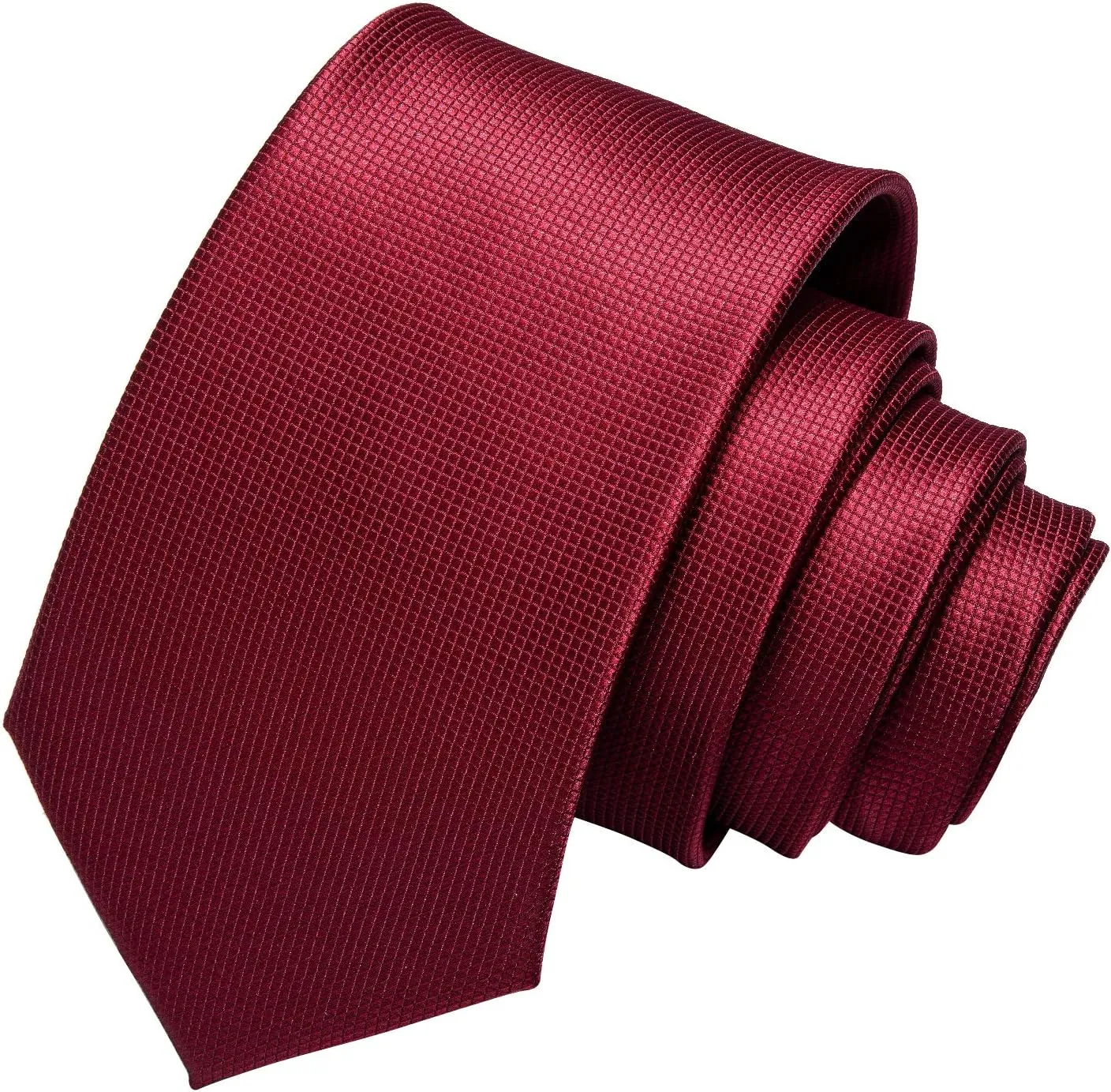 Barry.Wang Plain Men Silk Ties Extra Long Stain Necktie for Wedding Business Handkerchief Cufflinks Set Solid Colors