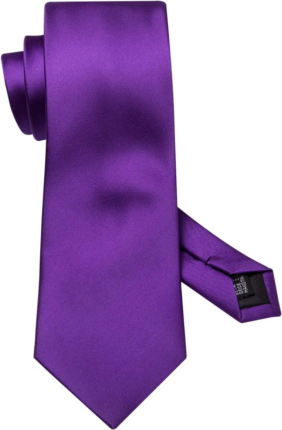 Barry.Wang Plain Men Silk Ties Extra Long Stain Necktie for Wedding Business Handkerchief Cufflinks Set Solid Colors