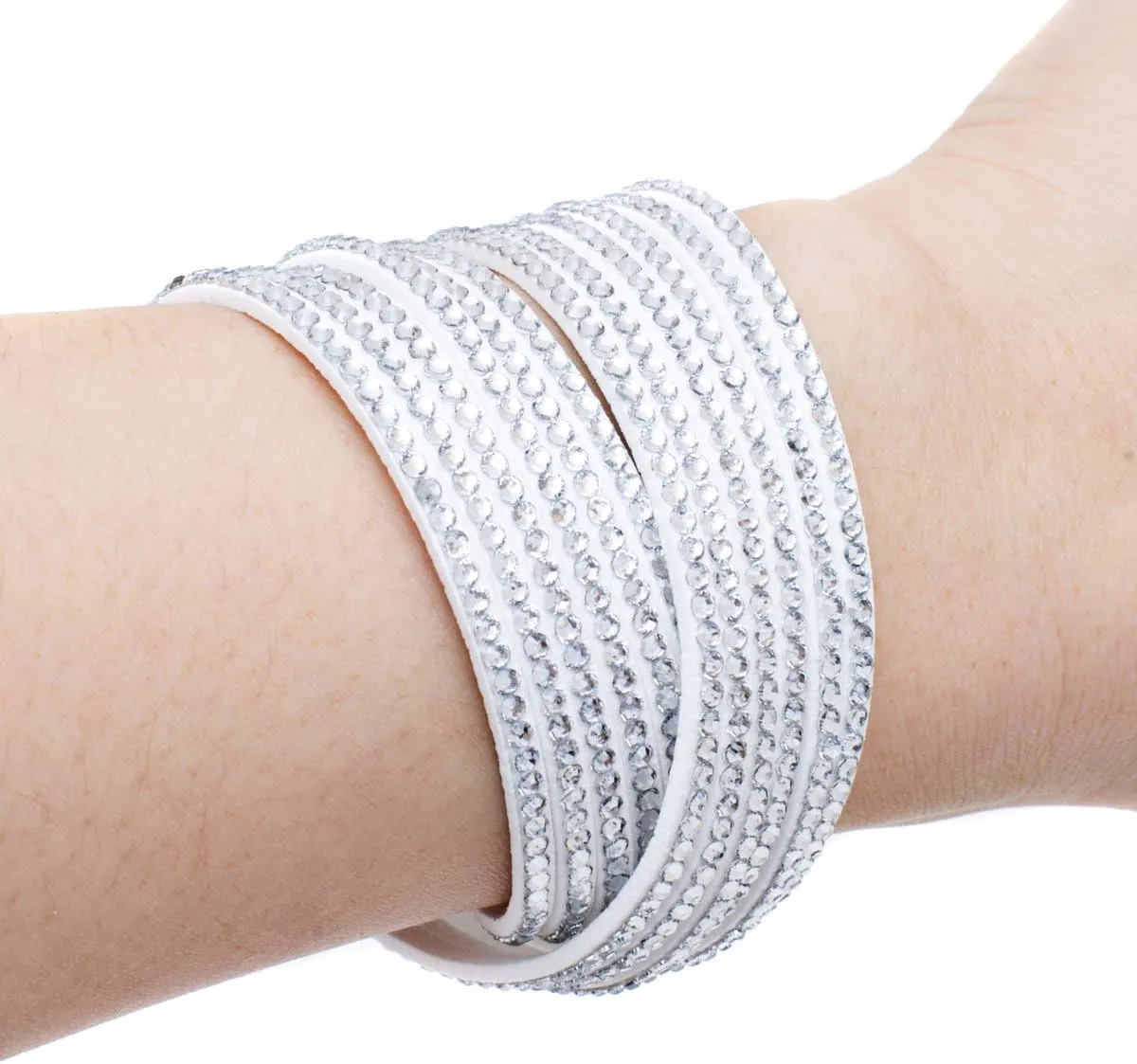 Barzel Leather Created Austrian Crystals Wrap Bracelets (Many Options Available)