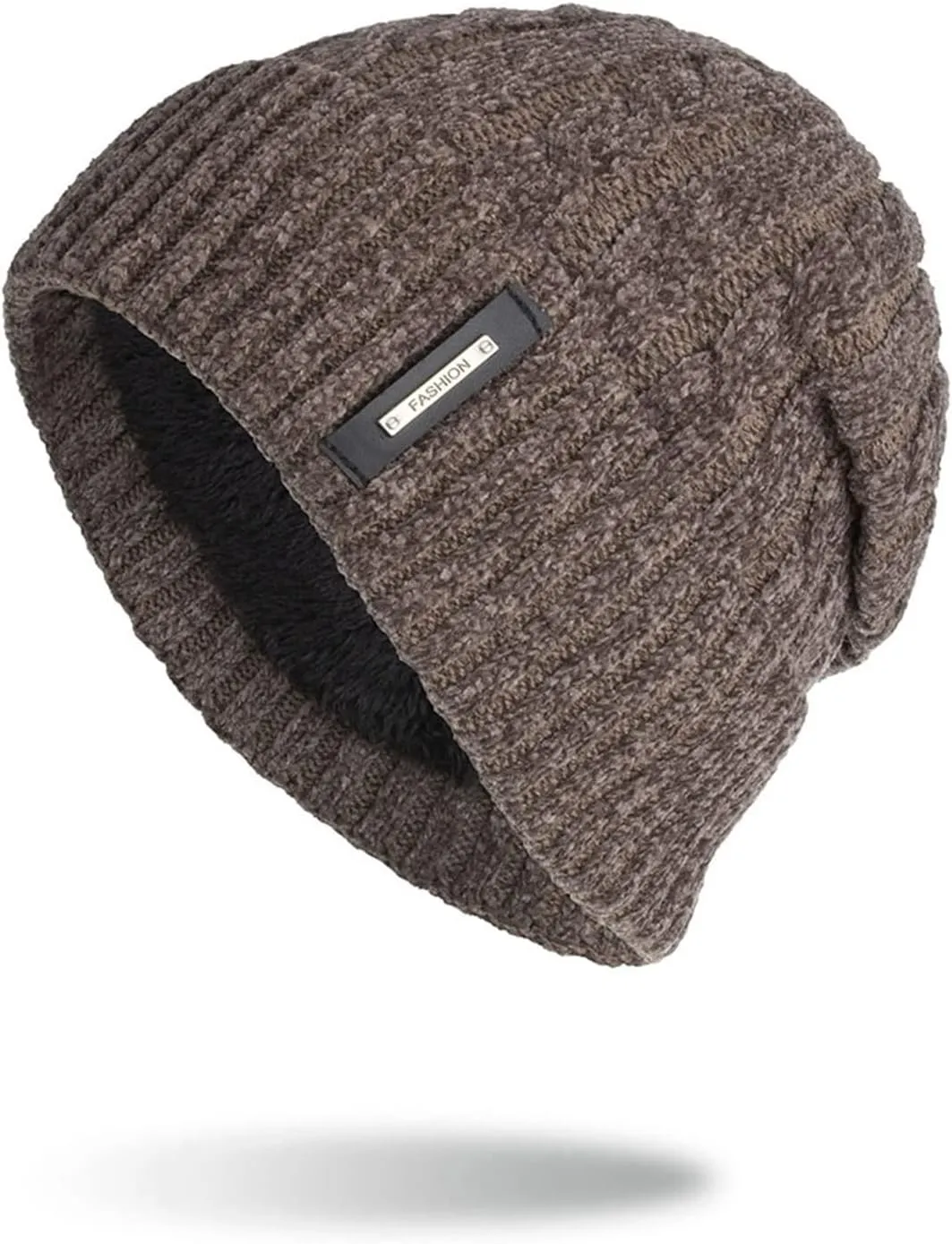 Beanie for Men Women Soft Stretch Cable Knit Beanies Ribbed Skull Cap Cuff Beanie Knitted Soft Warm Winter Hat
