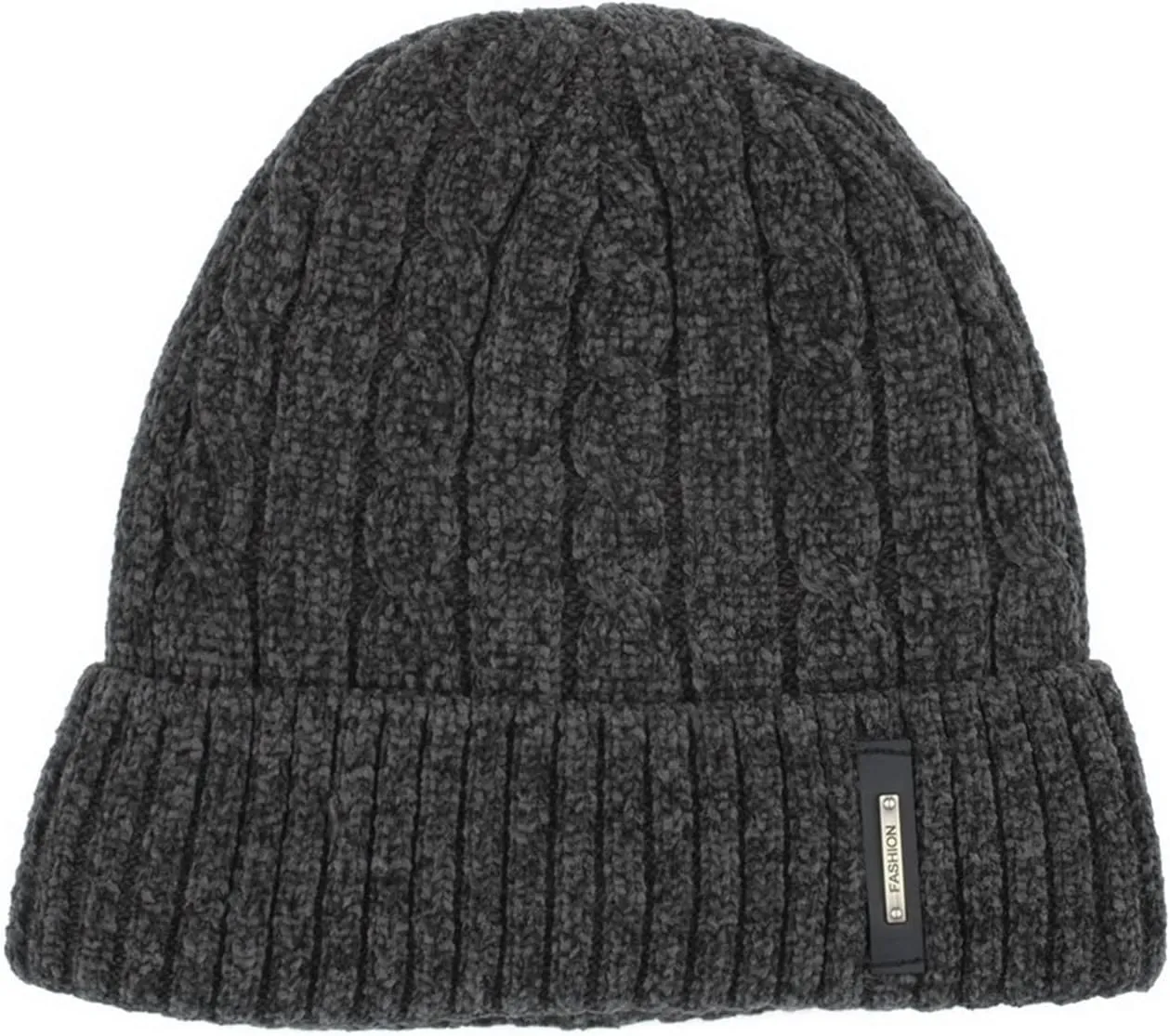Beanie for Men Women Soft Stretch Cable Knit Beanies Ribbed Skull Cap Cuff Beanie Knitted Soft Warm Winter Hat