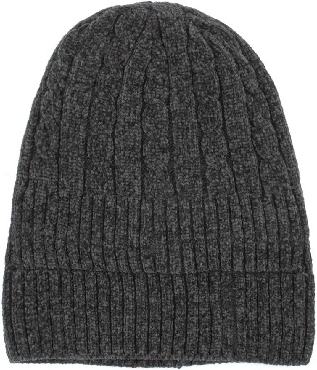 Beanie for Men Women Soft Stretch Cable Knit Beanies Ribbed Skull Cap Cuff Beanie Knitted Soft Warm Winter Hat