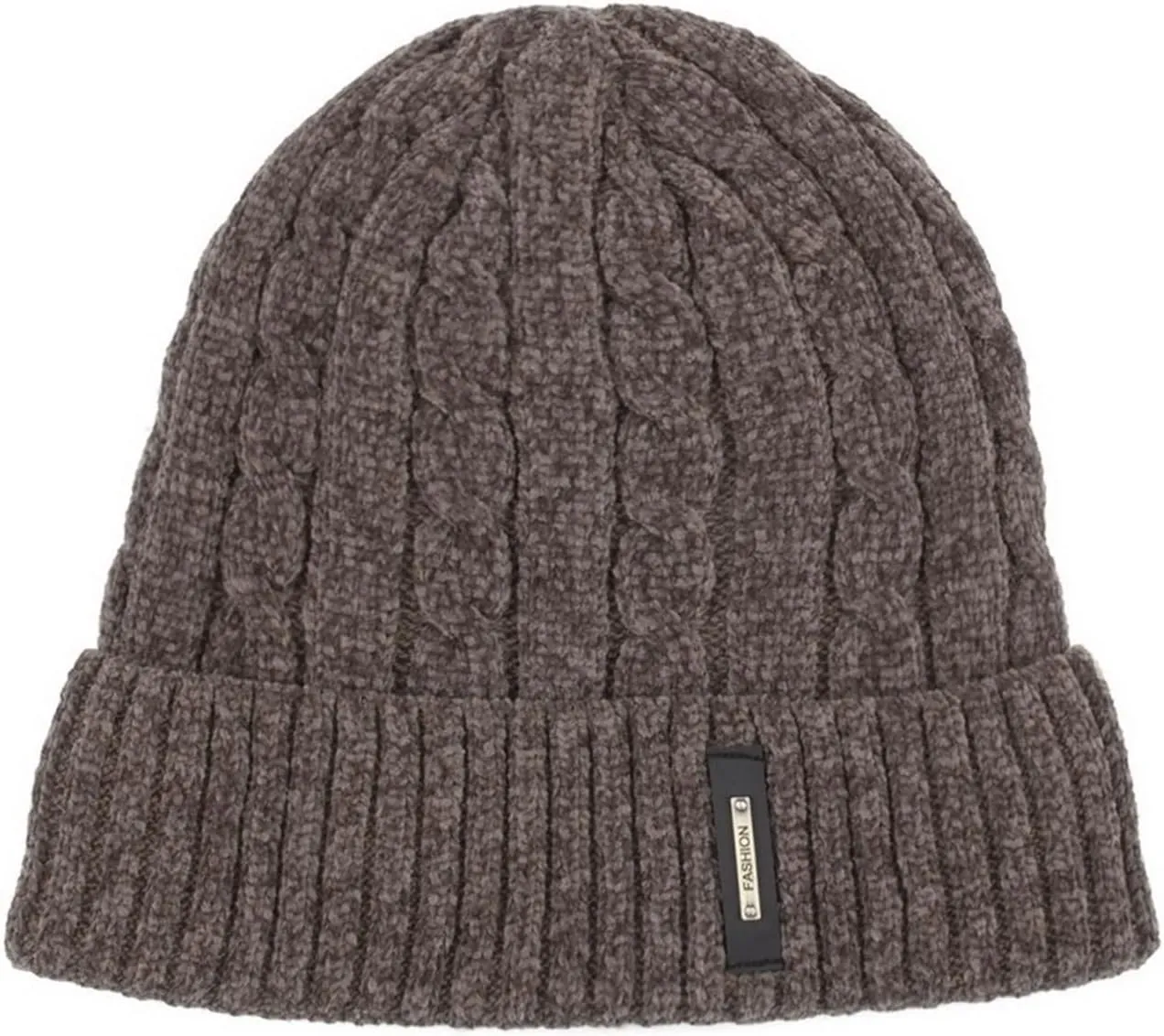 Beanie for Men Women Soft Stretch Cable Knit Beanies Ribbed Skull Cap Cuff Beanie Knitted Soft Warm Winter Hat