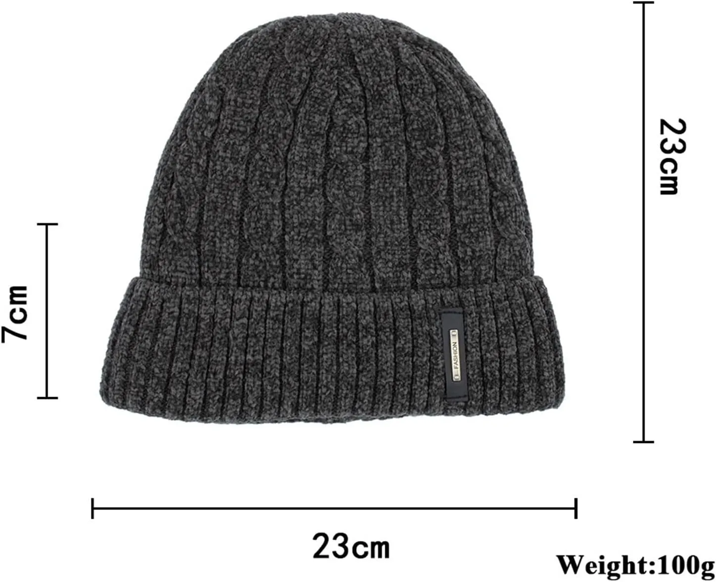 Beanie for Men Women Soft Stretch Cable Knit Beanies Ribbed Skull Cap Cuff Beanie Knitted Soft Warm Winter Hat