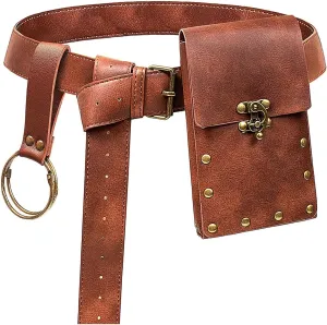 Belt Pouch Waist Bag Fanny Pack Steampunk Phone Holder Casual Medieval Renaissance Cosplay Costume Accessories (1Classic-Brown)
