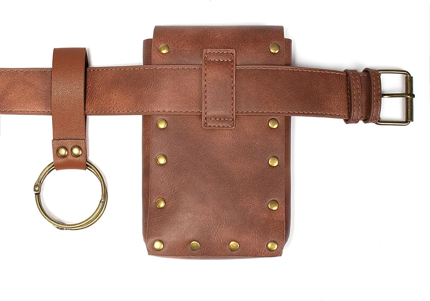 Belt Pouch Waist Bag Fanny Pack Steampunk Phone Holder Casual Medieval Renaissance Cosplay Costume Accessories (1Classic-Brown)