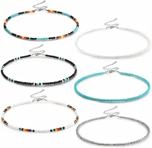BENBIYO Western Bead Choker Necklace Set Handmade Glass Seed Bead Boho Bohemian Hippie Necklaces Jewelry