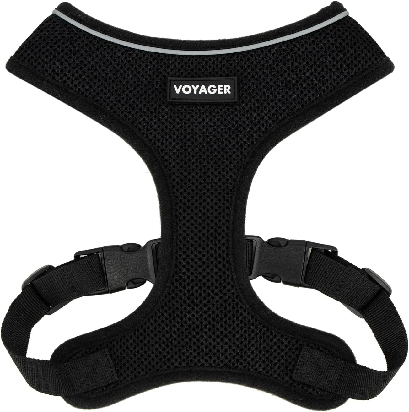 Best Pet Supplies Voyager Aerolite No Pull Mesh Dog Harness, Reflective, Breathable Harness, Adjustable for Walking, Training, Running, Heavy Duty and Durable, 220 Style (Black), M (Chest: 17-21").