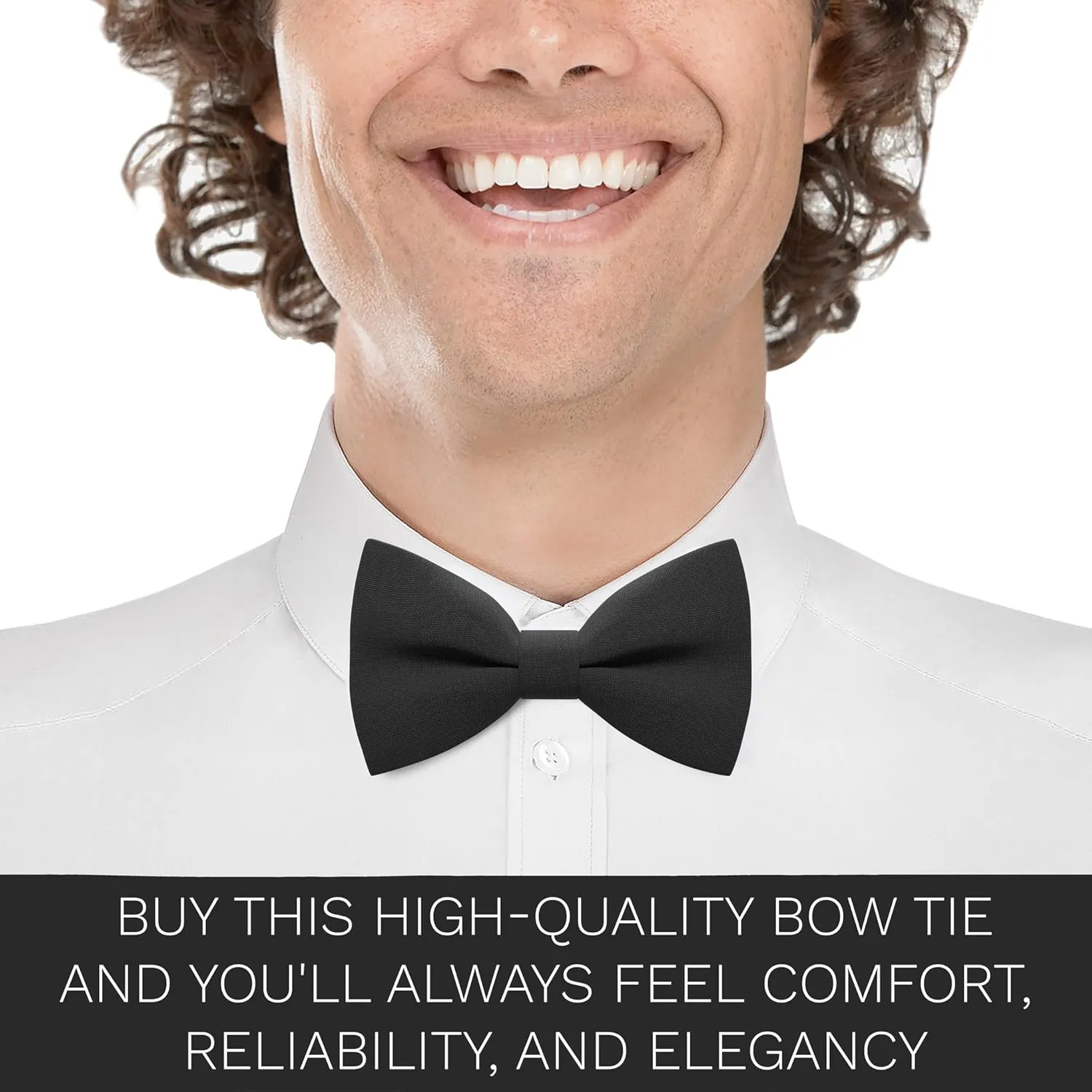 Bow Tie House Mens Bowties Pre-tied Shape Clip on Bowtie Solid Men Formal Wear for kids, baby boys, toddler any age bow ties