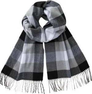 CALVIN & OLIVIA Women's Fall Winter Scarf Thick Classic Plaid Scarf Wrap Warmth Soft Oversized Cashmere Feel Scarves