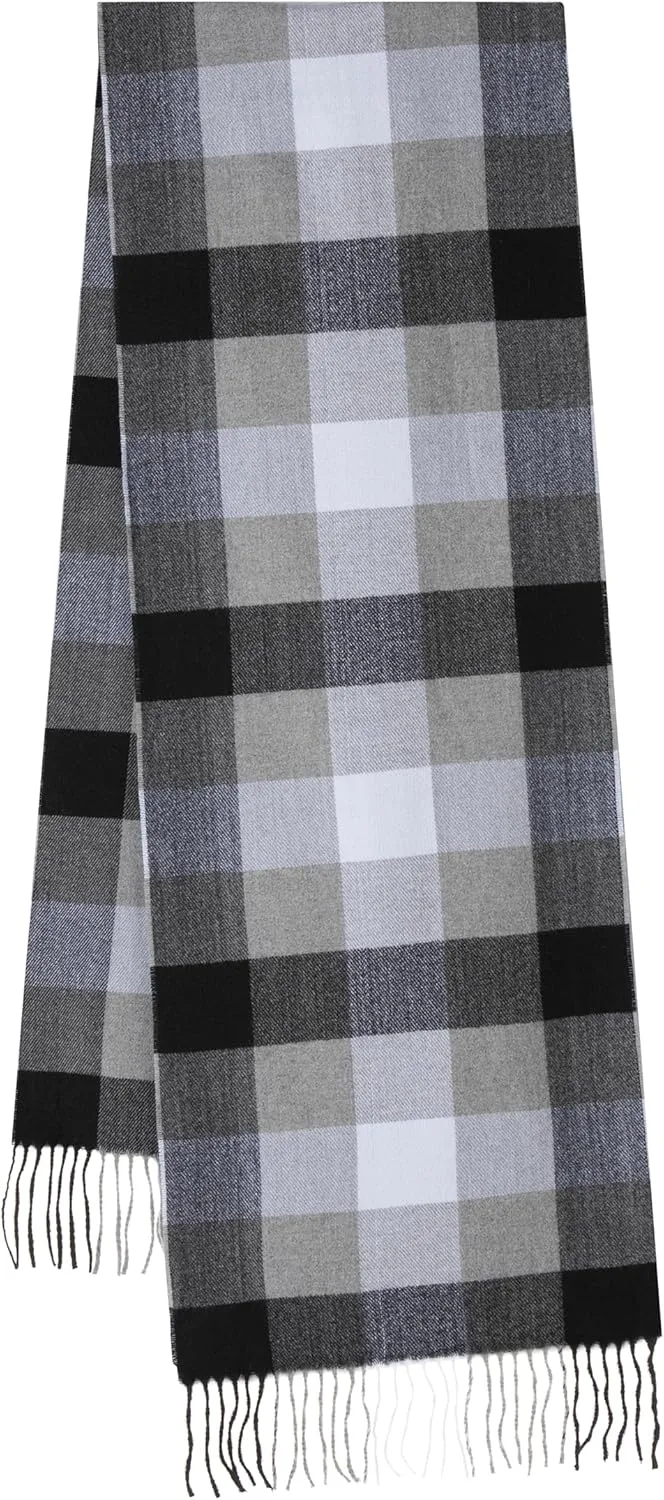 CALVIN & OLIVIA Women's Fall Winter Scarf Thick Classic Plaid Scarf Wrap Warmth Soft Oversized Cashmere Feel Scarves