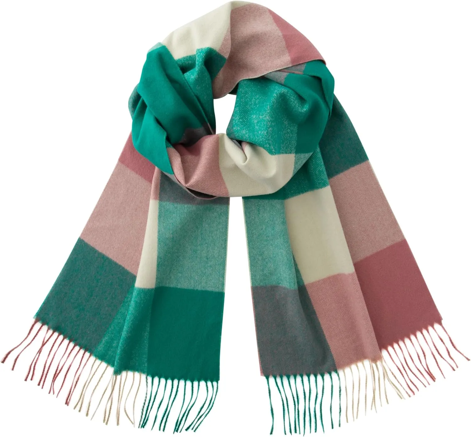 CALVIN & OLIVIA Women's Fall Winter Scarf Thick Classic Plaid Scarf Wrap Warmth Soft Oversized Cashmere Feel Scarves