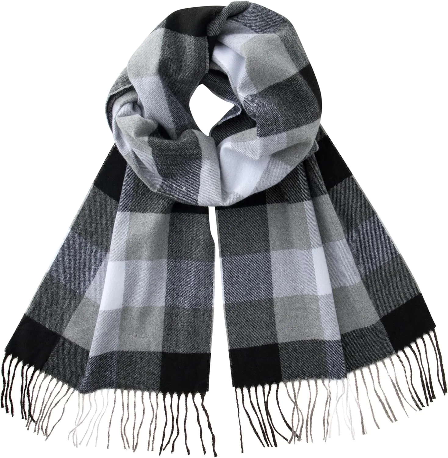 CALVIN & OLIVIA Women's Fall Winter Scarf Thick Classic Plaid Scarf Wrap Warmth Soft Oversized Cashmere Feel Scarves
