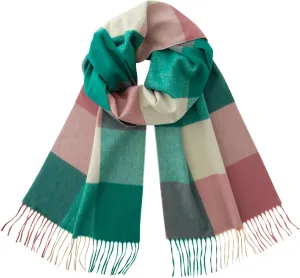 CALVIN & OLIVIA Women's Fall Winter Scarf Thick Classic Plaid Scarf Wrap Warmth Soft Oversized Cashmere Feel Scarves
