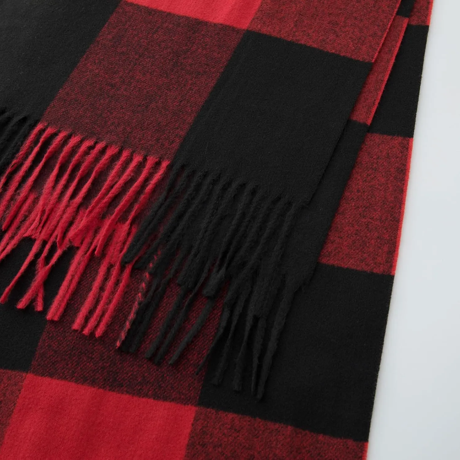 CALVIN & OLIVIA Women's Fall Winter Scarf Thick Classic Plaid Scarf Wrap Warmth Soft Oversized Cashmere Feel Scarves
