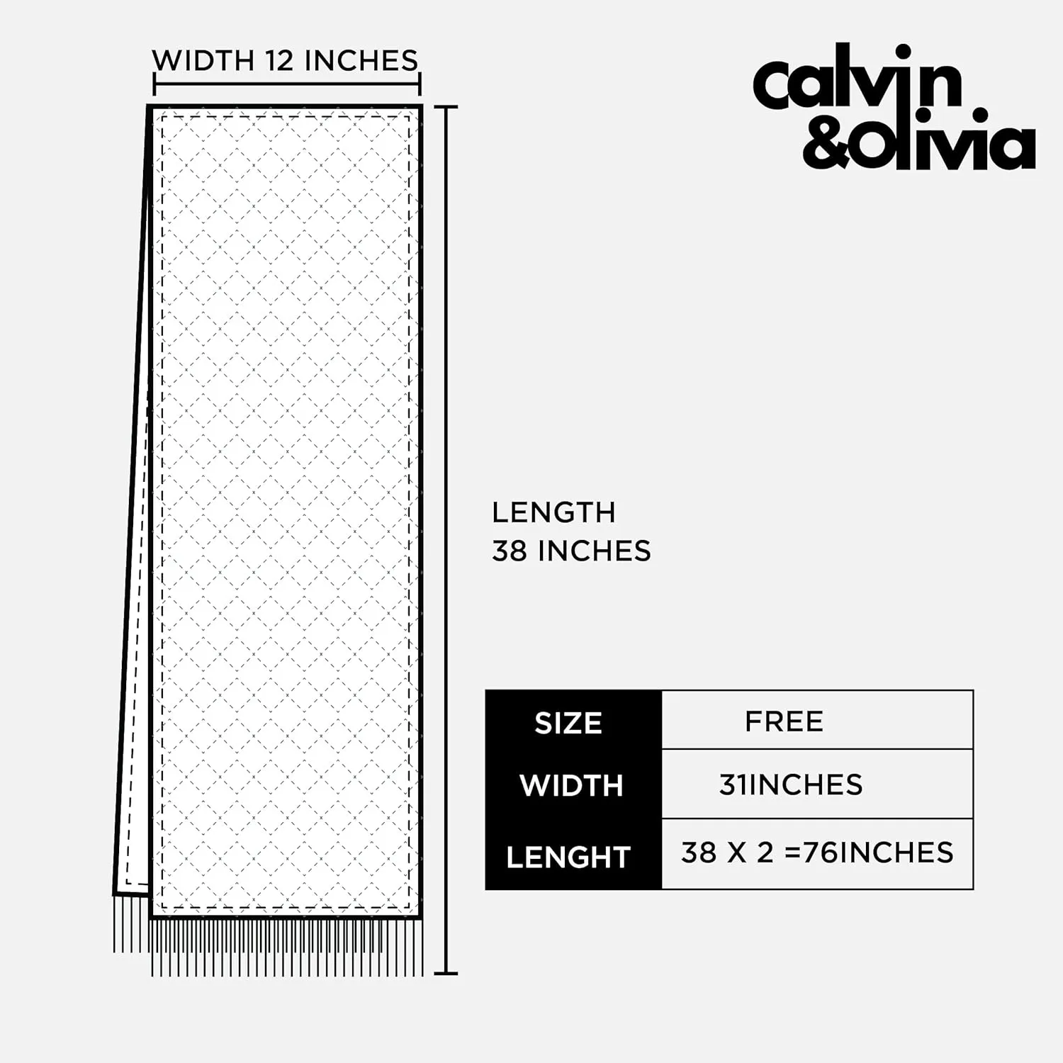 CALVIN & OLIVIA Women's Fall Winter Scarf Thick Classic Plaid Scarf Wrap Warmth Soft Oversized Cashmere Feel Scarves