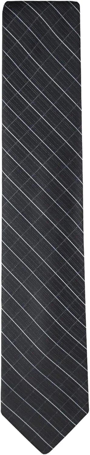 Calvin Klein Mens Black Solid and Pattern Neckties  Standard and Extra Long Sizes