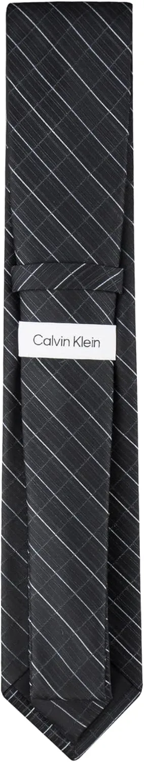 Calvin Klein Mens Black Solid and Pattern Neckties  Standard and Extra Long Sizes