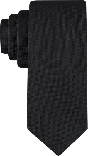 Calvin Klein Mens Black Solid and Pattern Neckties  Standard and Extra Long Sizes