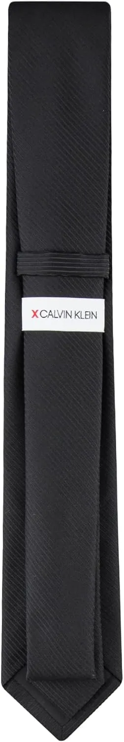 Calvin Klein Mens Black Solid and Pattern Neckties  Standard and Extra Long Sizes