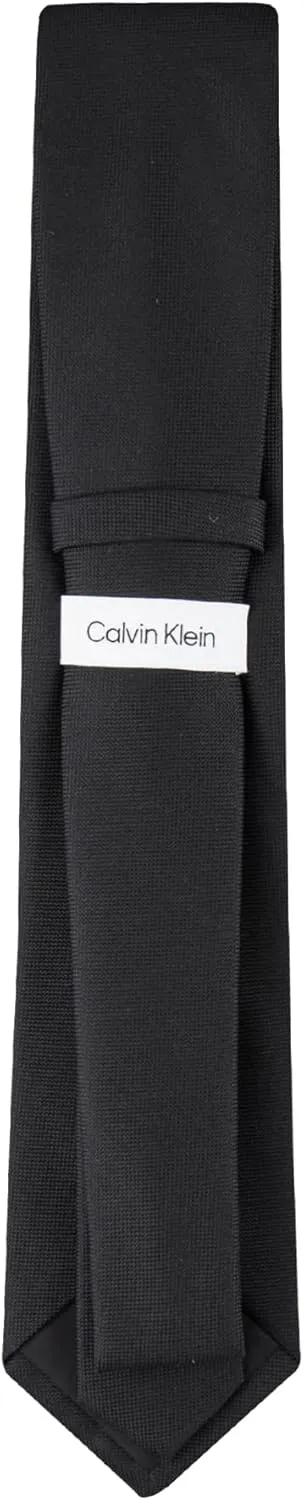 Calvin Klein Mens Black Solid and Pattern Neckties  Standard and Extra Long Sizes