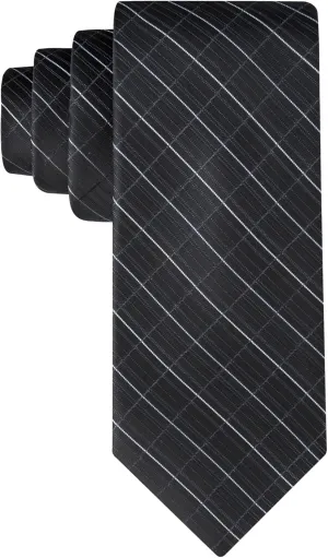 Calvin Klein Mens Black Solid and Pattern Neckties  Standard and Extra Long Sizes