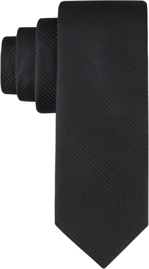 Calvin Klein Mens Black Solid and Pattern Neckties  Standard and Extra Long Sizes