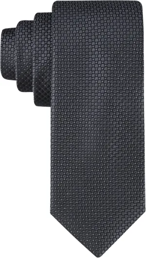 Calvin Klein Mens Black Solid and Pattern Neckties  Standard and Extra Long Sizes