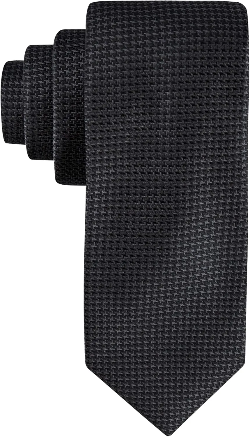 Calvin Klein Mens Black Solid and Pattern Neckties  Standard and Extra Long Sizes
