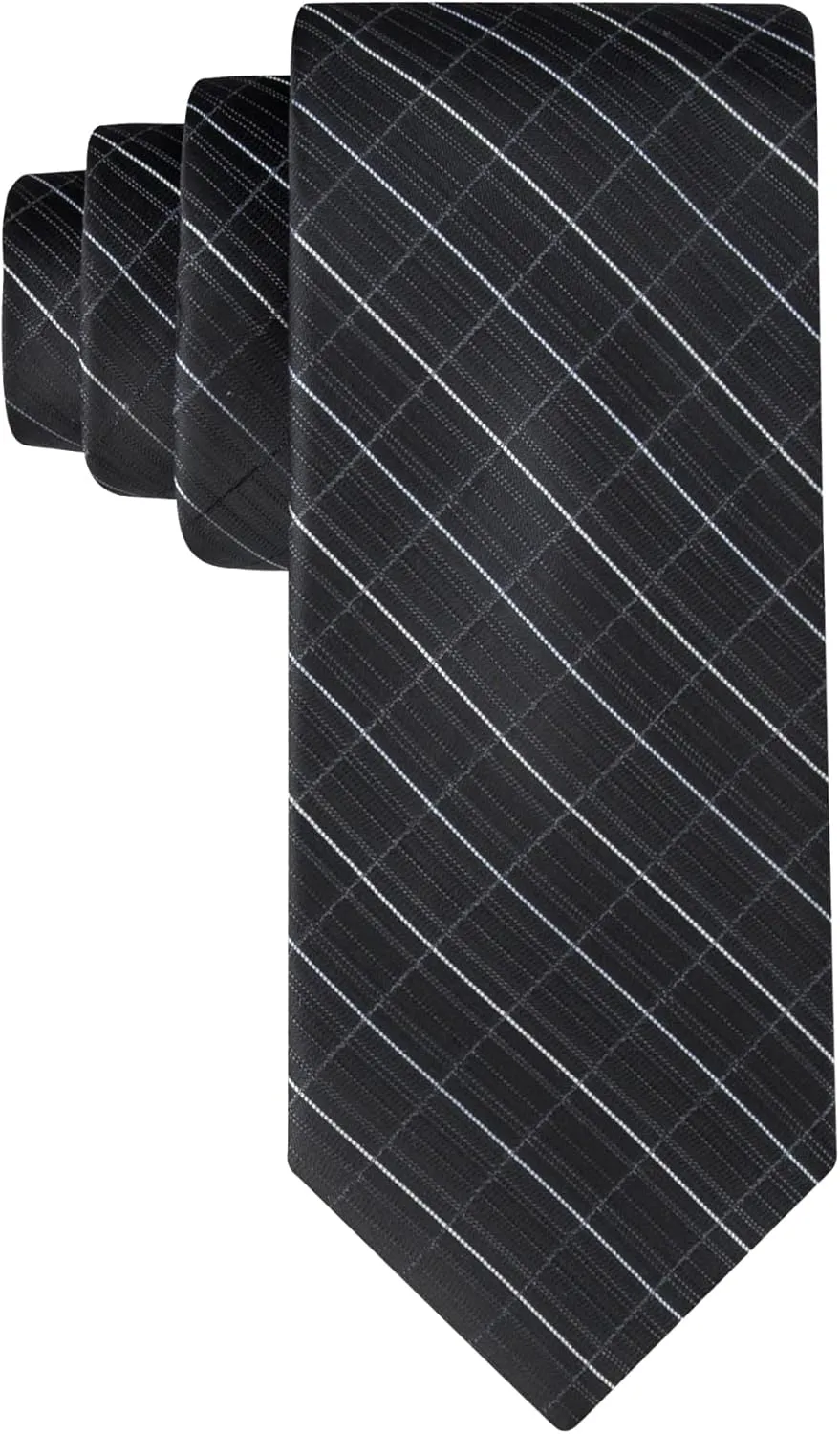 Calvin Klein Mens Black Solid and Pattern Neckties  Standard and Extra Long Sizes