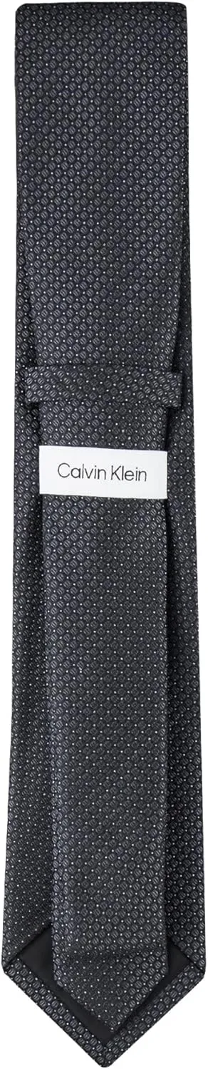 Calvin Klein Mens Black Solid and Pattern Neckties  Standard and Extra Long Sizes