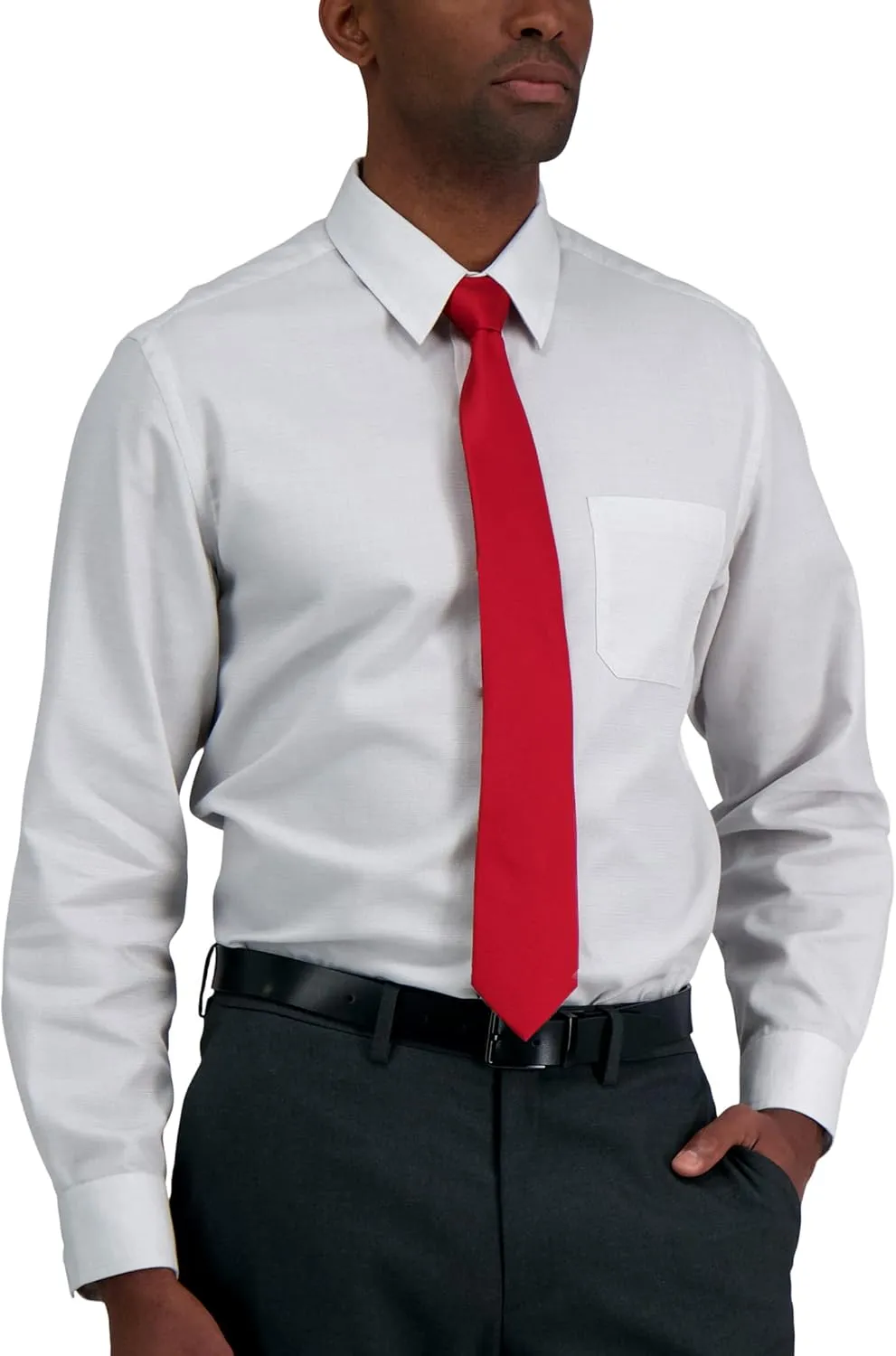 Calvin Klein Men's Silver Spun Solid Necktie (Standard and Extra Long Sizes)