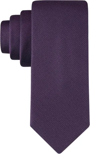 Calvin Klein Men's Silver Spun Solid Necktie (Standard and Extra Long Sizes)