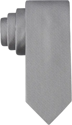 Calvin Klein Men's Silver Spun Solid Necktie (Standard and Extra Long Sizes)