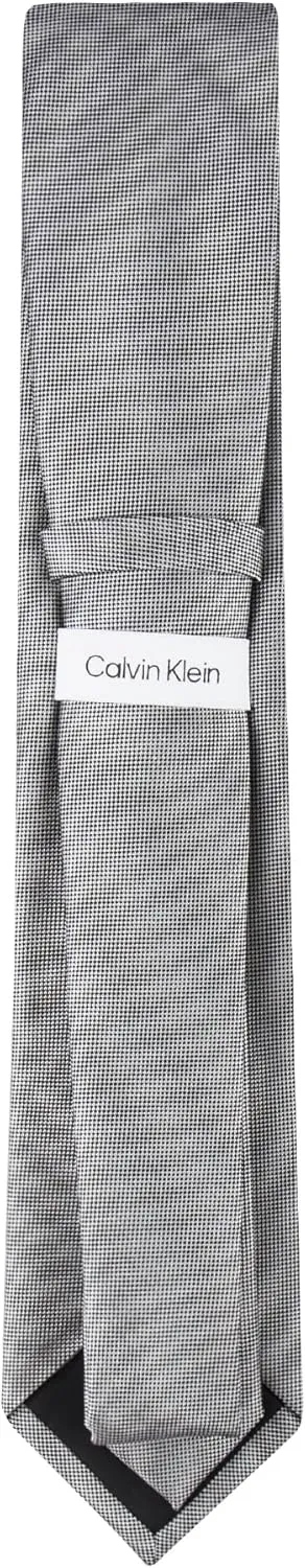 Calvin Klein Men's Silver Spun Solid Necktie (Standard and Extra Long Sizes)