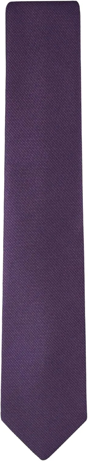 Calvin Klein Men's Silver Spun Solid Necktie (Standard and Extra Long Sizes)