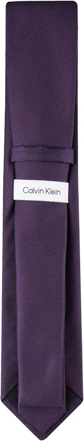 Calvin Klein Men's Silver Spun Solid Necktie (Standard and Extra Long Sizes)